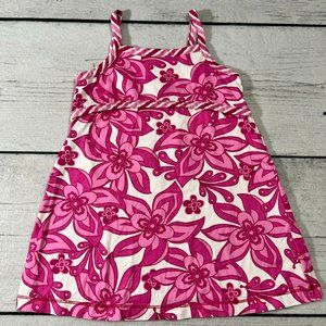 Hanna Andersson Pink Striped Floral Sleeveless Dress